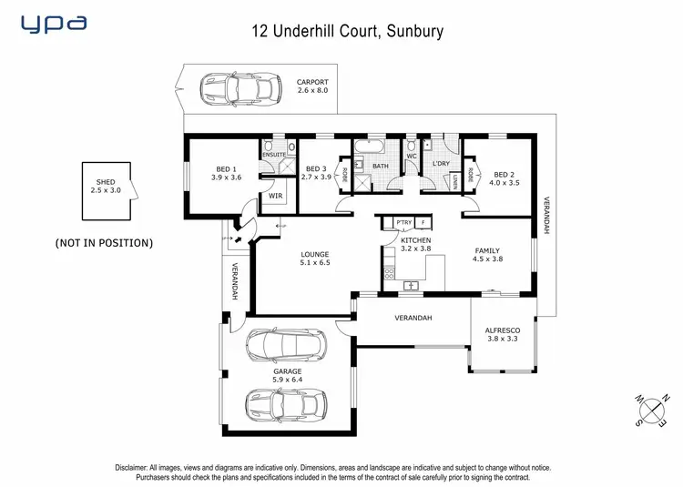 Floorplan of Homely house listing, 12 Underhill Court, Sunbury VIC 3429
