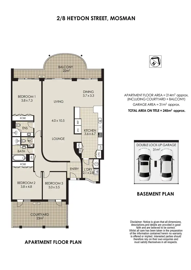 Floorplan of Homely apartment listing, 2/8 Heydon Street, Mosman NSW 2088
