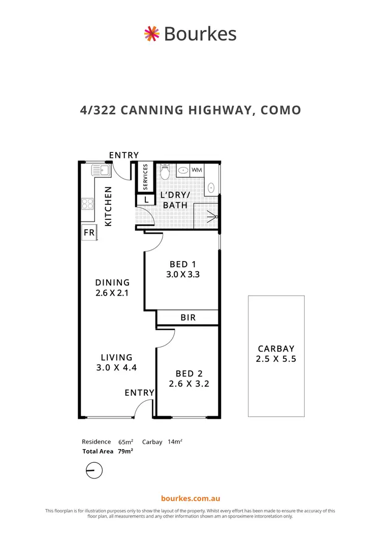 Floorplan of Homely apartment listing, 4/322 Canning Highway, Como WA 6152