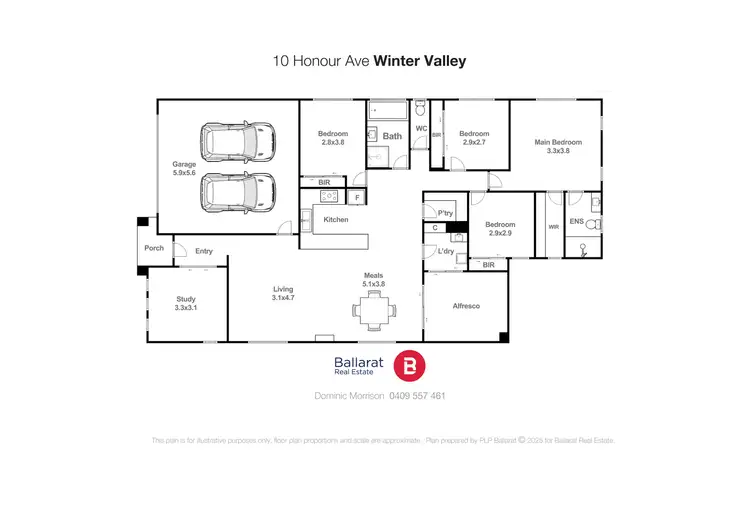 Floorplan of Homely house listing, 10 Honour Avenue, Winter Valley VIC 3358