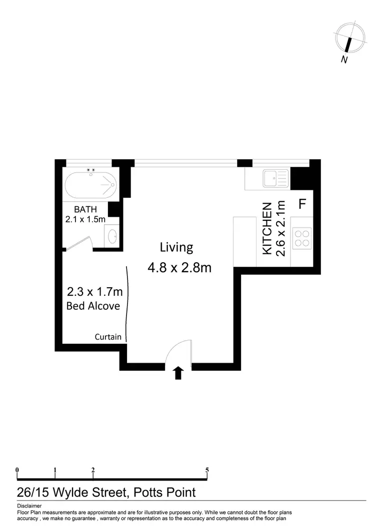 Floorplan of Homely studio listing, 26/15 Wylde Street, Potts Point NSW 2011
