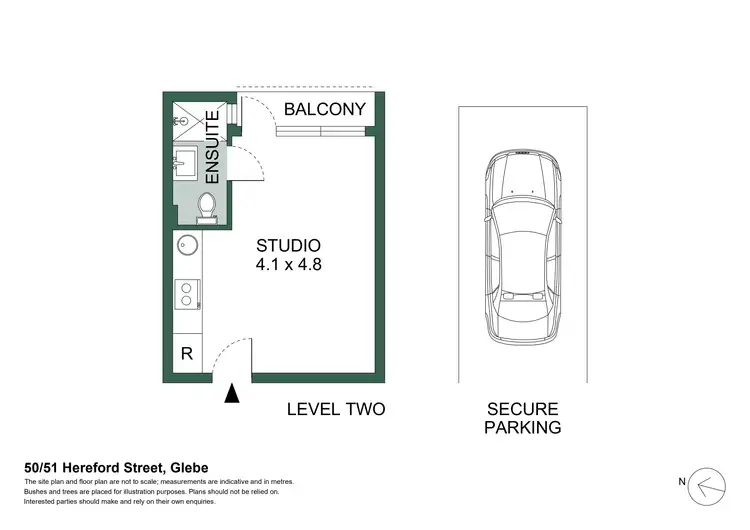 Floorplan of Homely studio listing, 50/51 Hereford Street, Glebe NSW 2037