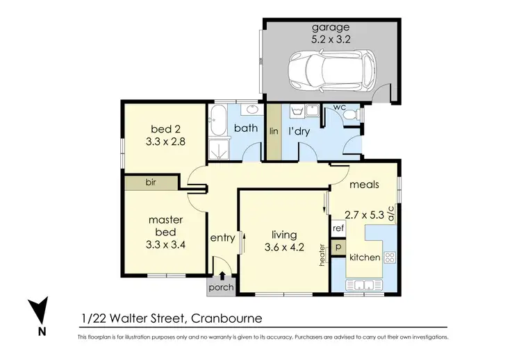 Floorplan of Homely unit listing, 1/22 Walter Street, Cranbourne VIC 3977