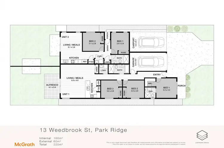 Floorplan of Homely semi-detached listing, 13 Weedbrook Street, Park Ridge QLD 4125