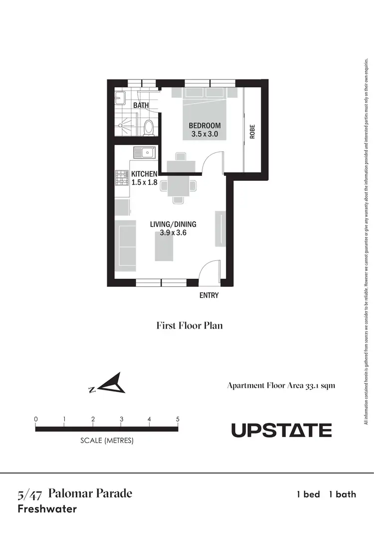 Floorplan of Homely unit listing, 5/47 Palomar Parade, Freshwater NSW 2096