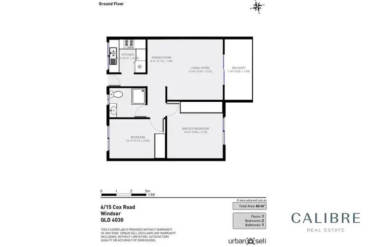 Floorplan of Homely unit listing, 6/15 Cox Street, Windsor QLD 4030