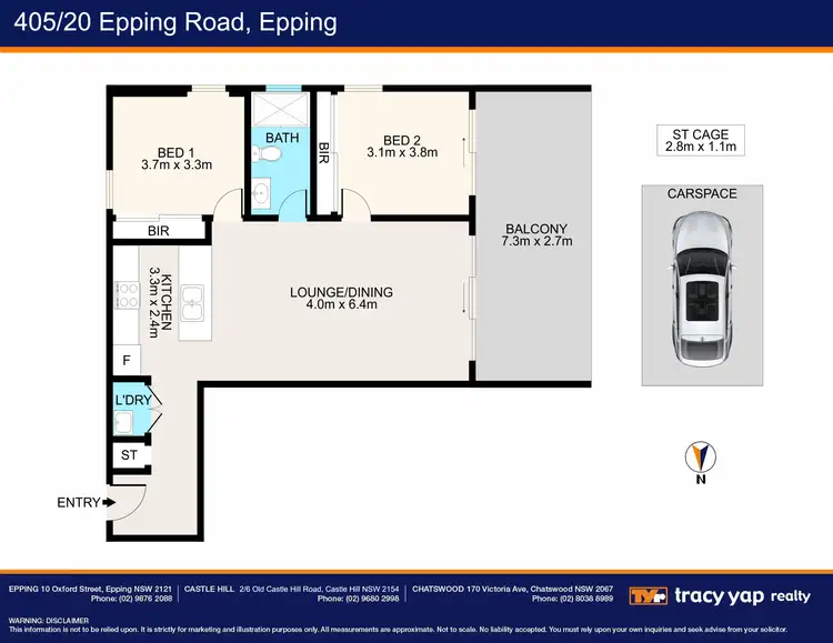 Floorplan of Homely unit listing, 405/20-24 Epping Road, Epping NSW 2121