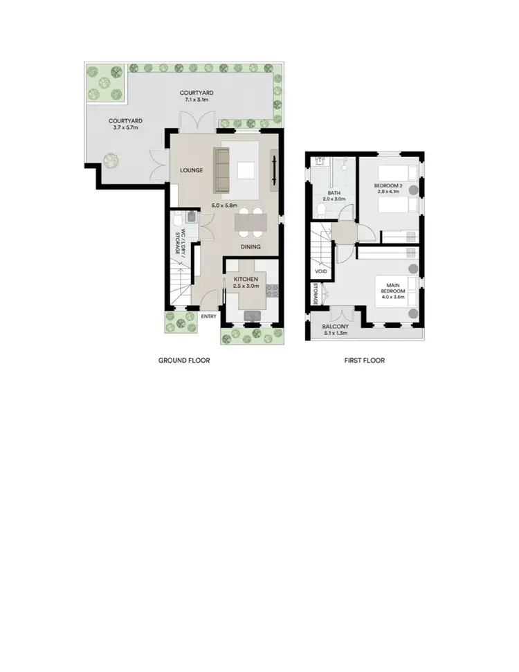 Floorplan of Homely townhouse listing, 1/59a Mackenzie Street, Leichhardt NSW 2040