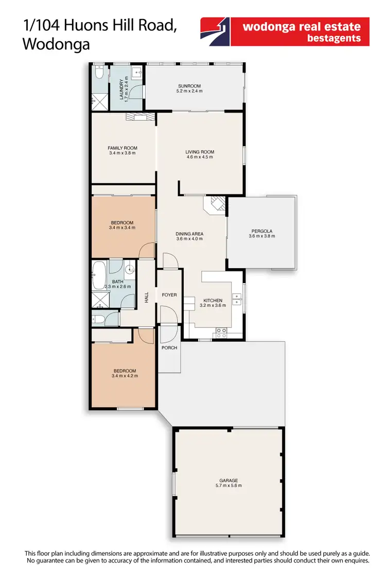 Floorplan of Homely unit listing, 1/104 Huons Hill Road, Wodonga VIC 3690