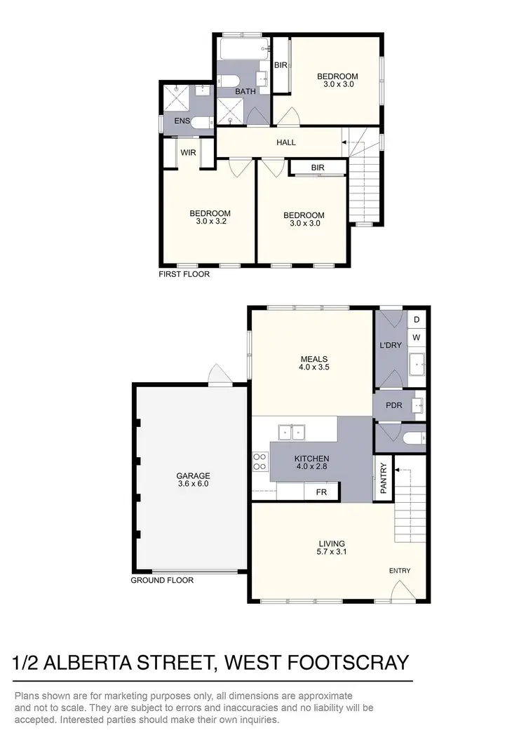 Floorplan of Homely unit listing, 1/2 Alberta Street, West Footscray VIC 3012