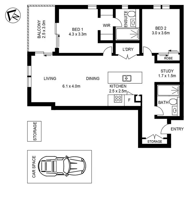 Floorplan of Homely apartment listing, 507/24-32 Koorine Street, Ermington NSW 2115