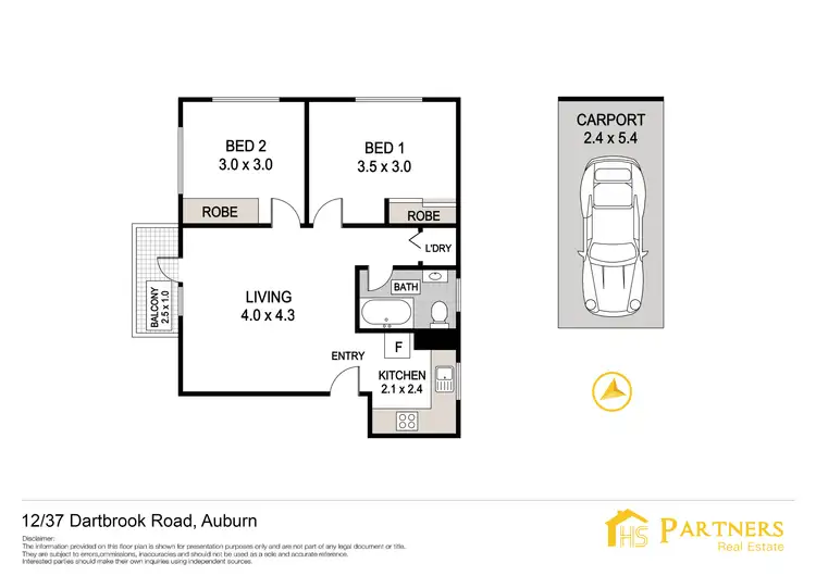 Floorplan of Homely unit listing, 12/37 Dartbrook Road, Auburn NSW 2144