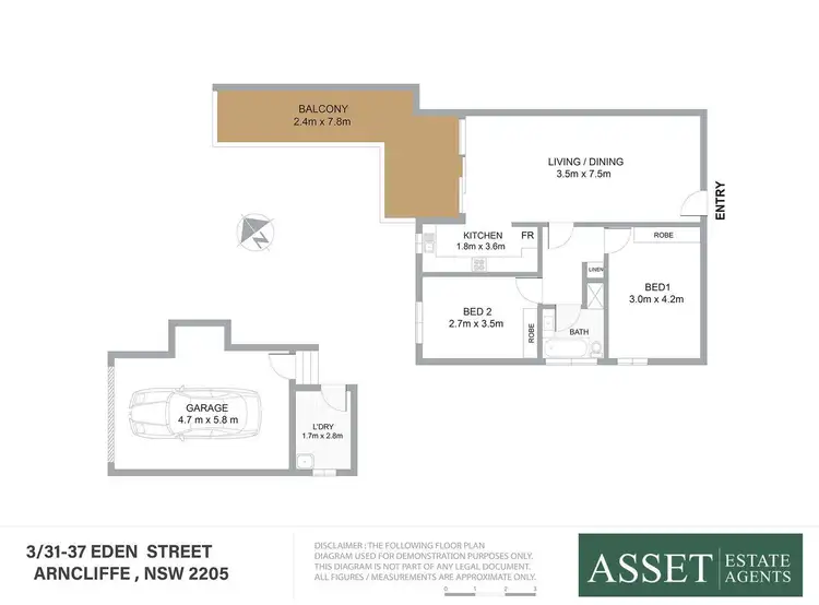 Floorplan of Homely apartment listing, 3/ 31-37 Eden Street, Arncliffe NSW 2205