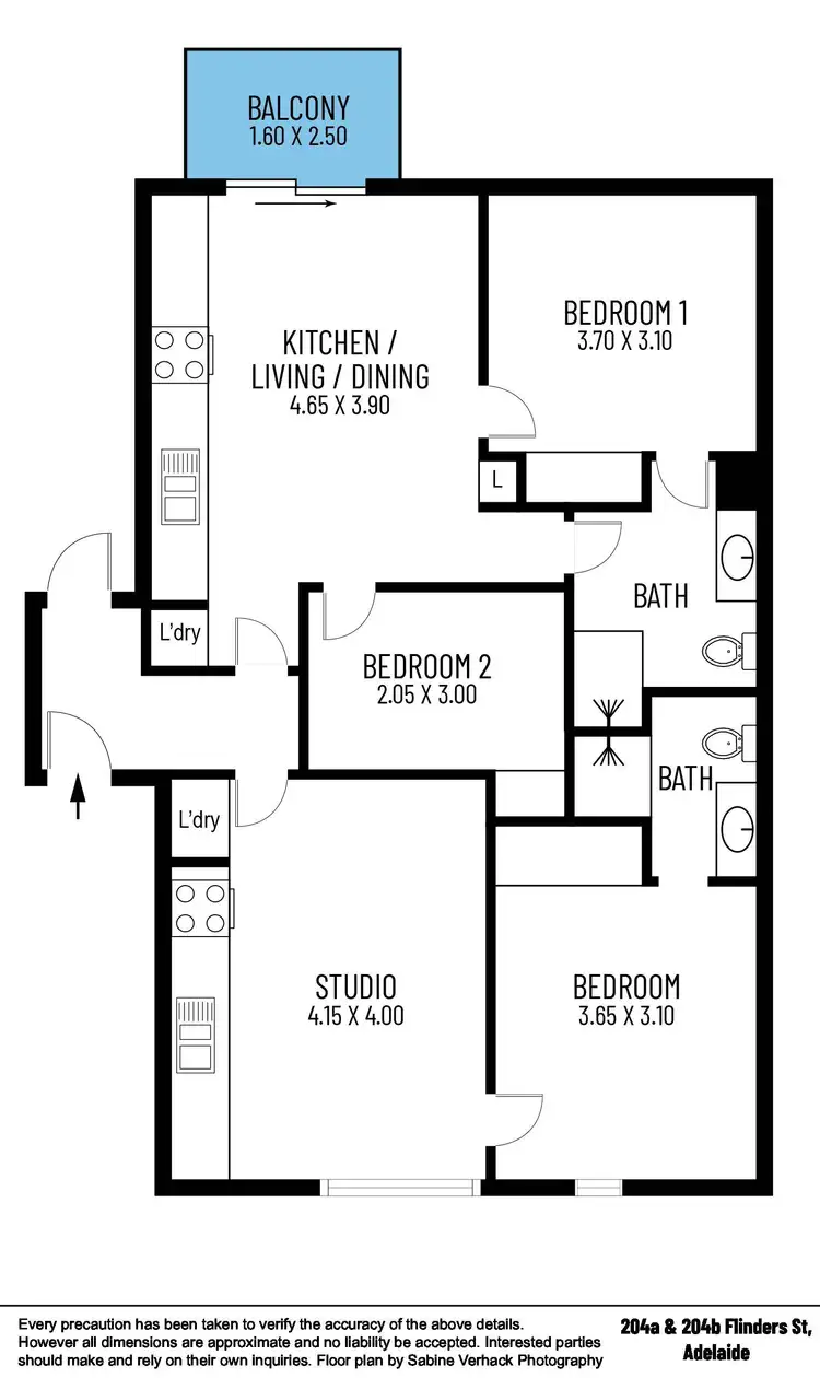 Floorplan of Homely apartment listing, 204A&B/250 Flinders Street, Adelaide SA 5000