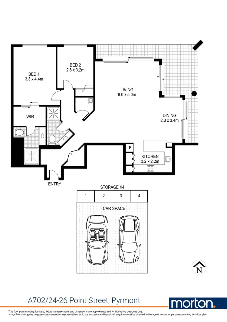 Floorplan of Homely apartment listing, A702/24 Point Street, Pyrmont NSW 2009