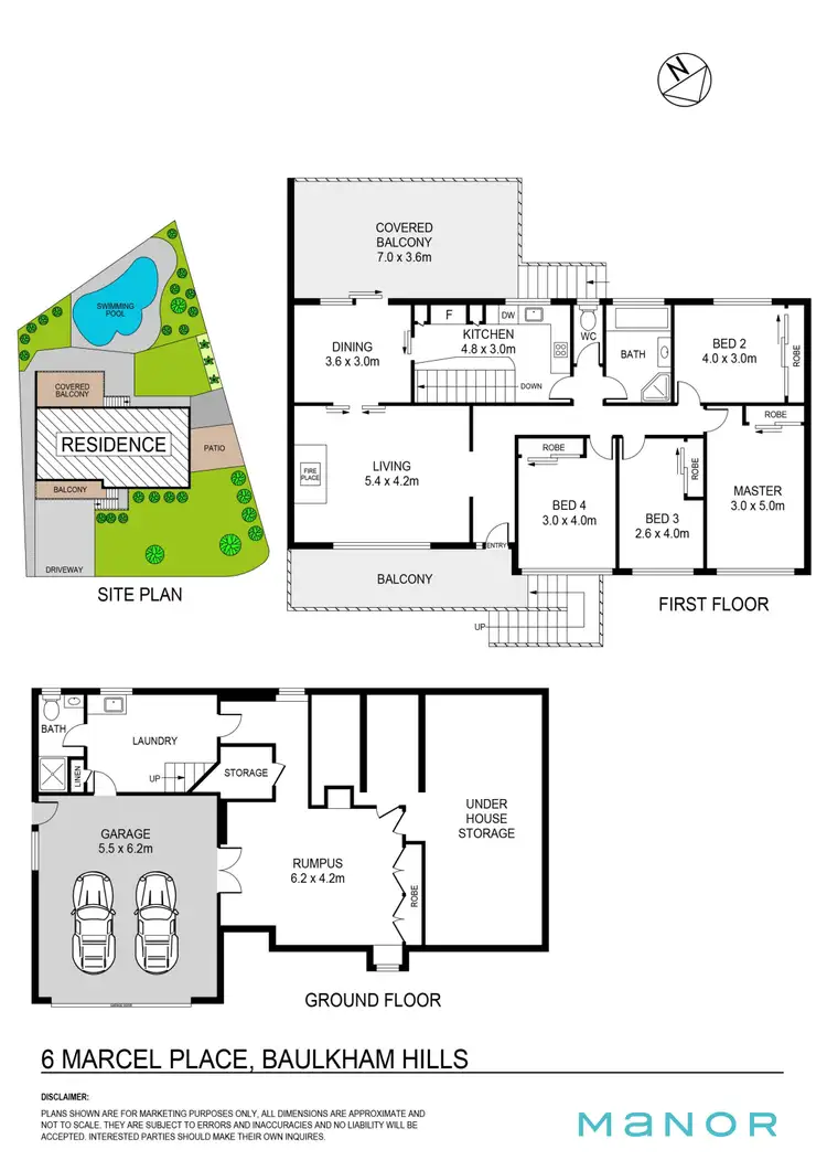 Floorplan of Homely house listing, 6 Marcel Place, Baulkham Hills NSW 2153