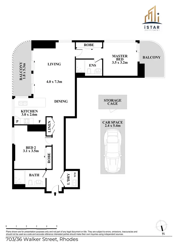 Floorplan of Homely apartment listing, 703/36 Walker Street, Rhodes NSW 2138