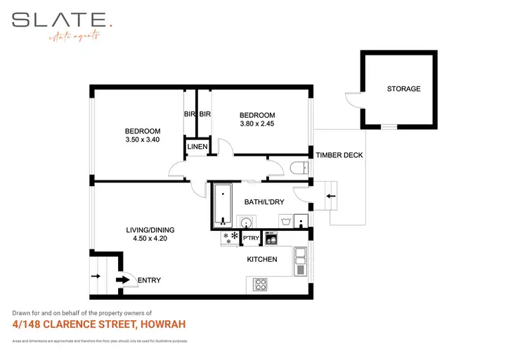 Floorplan of Homely unit listing, 4/148 Clarence Street, Howrah TAS 7018