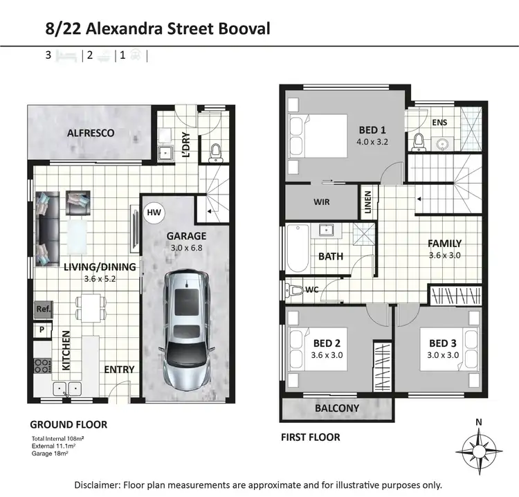 Floorplan of Homely townhouse listing, 8/22 Alexandra Street, Booval QLD 4304