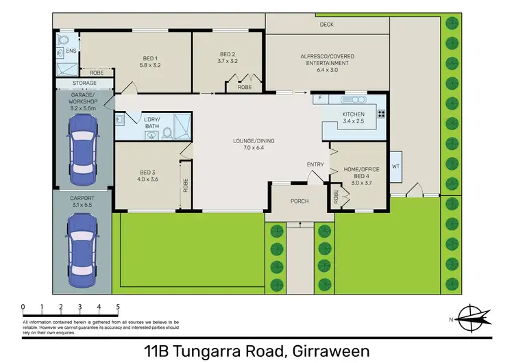 Floorplan of Homely semi-detached listing, 11B Tungarra Road, Girraween NSW 2145