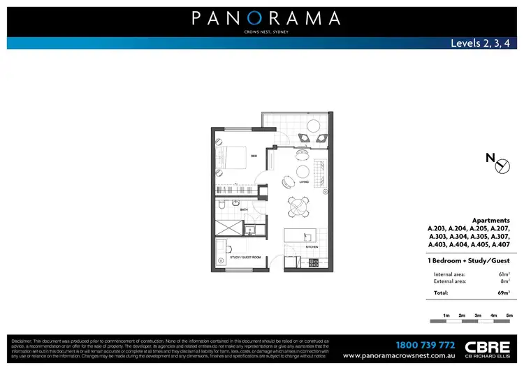 Floorplan of Homely apartment listing, A203/200-220 Pacific Highway, Crows Nest NSW 2065