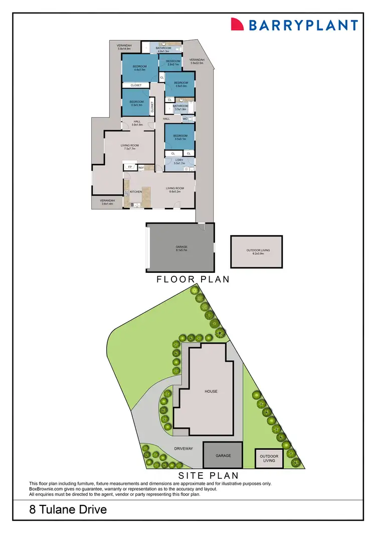 Floorplan of Homely house listing, 8 Tulane Drive, Mildura VIC 3500