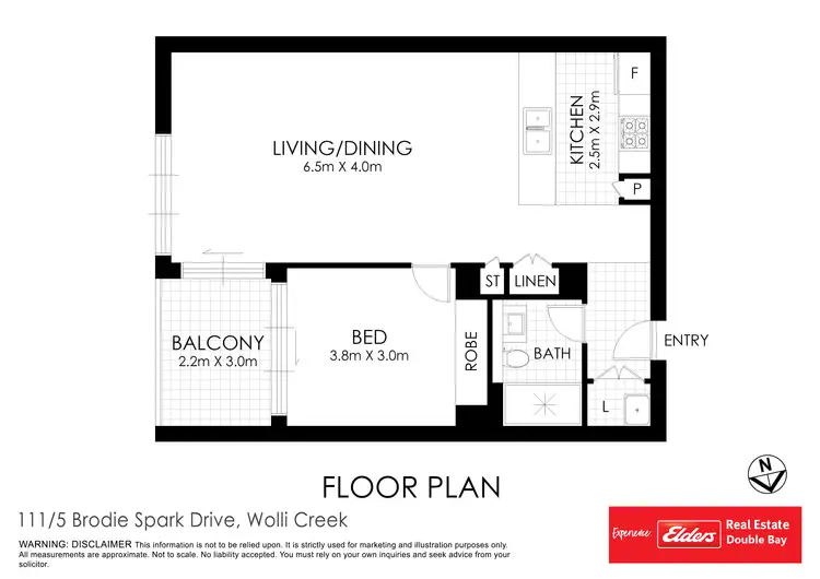 Floorplan of Homely apartment listing, 111/5 Brodie Spark Drive, Wolli Creek NSW 2205