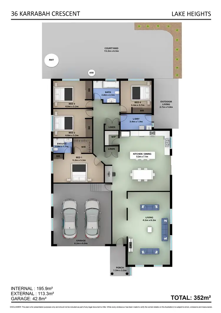 Floorplan of Homely house listing, 36 Karrabah Crescent, Lake Heights NSW 2502