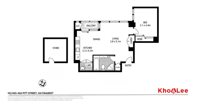 Floorplan of Homely apartment listing, 151/420-426 Pitt Street, Haymarket NSW 2000