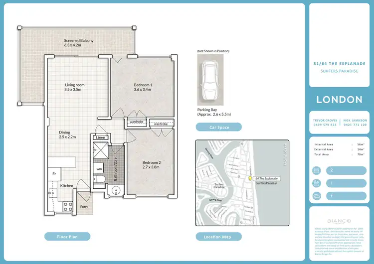 Floorplan of Homely unit listing, 31/64 The Esplanade, Surfers Paradise QLD 4217
