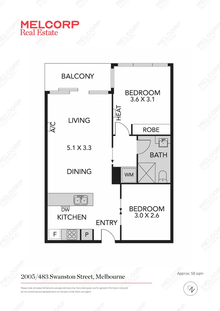 Floorplan of Homely apartment listing, 2005/483 Swanston Street, Melbourne VIC 3000