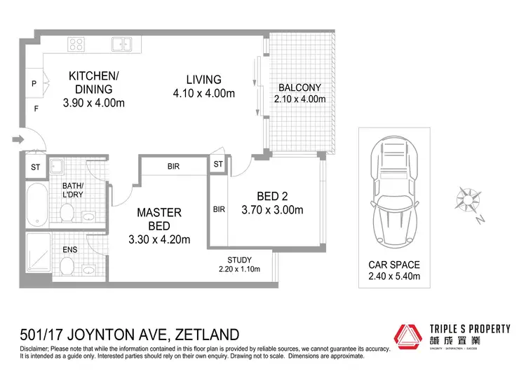 Floorplan of Homely apartment listing, 501/17 Joynton Avenue, Zetland NSW 2017