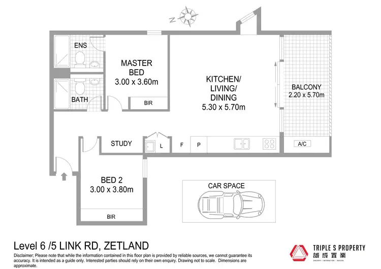 Floorplan of Homely apartment listing, Level 6/5 Link Road, Zetland NSW 2017