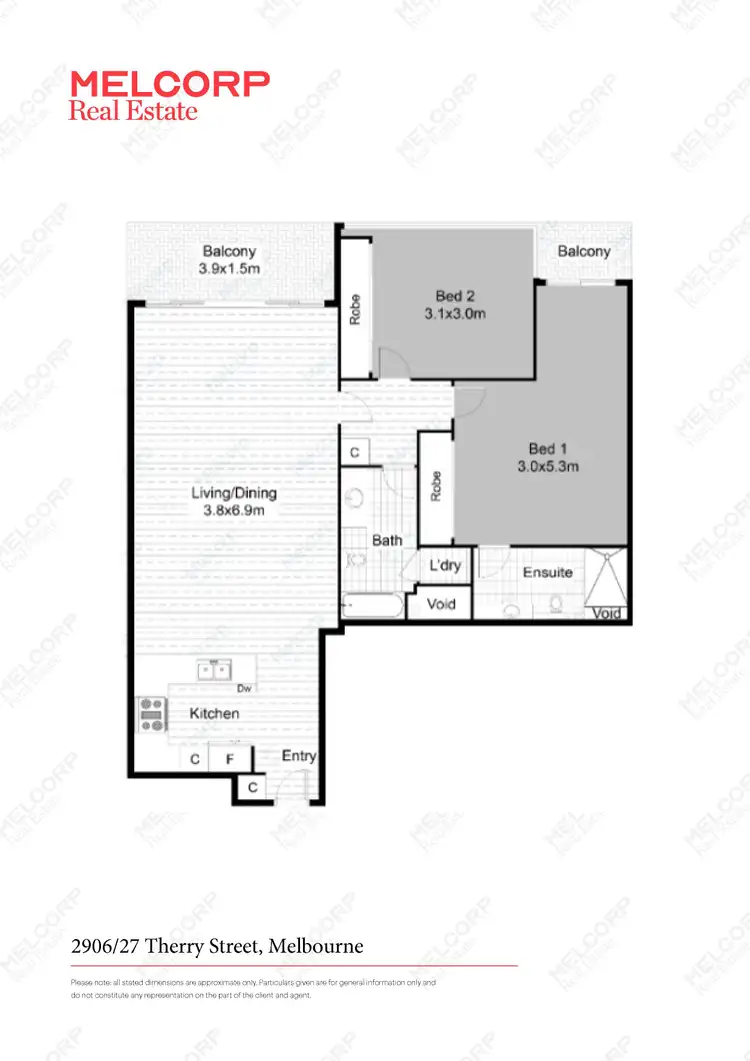 Floorplan of Homely apartment listing, 2906/27 Therry Street, Melbourne VIC 3000