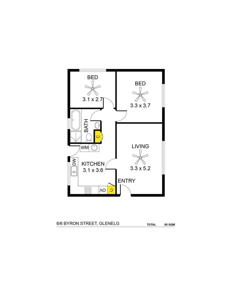 Floorplan of Homely unit listing, 6/6 Byron Street, Glenelg SA 5045