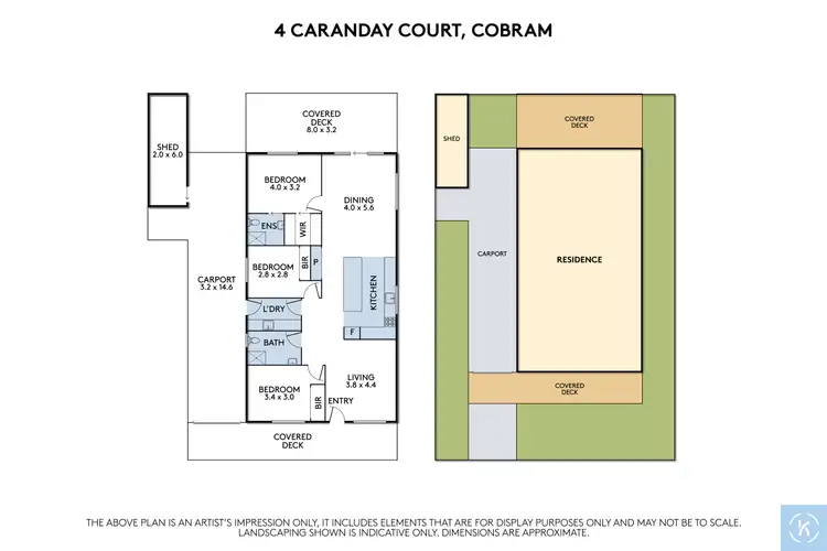 Floorplan of Homely house listing, 4 Caranday Court, Cobram VIC 3644