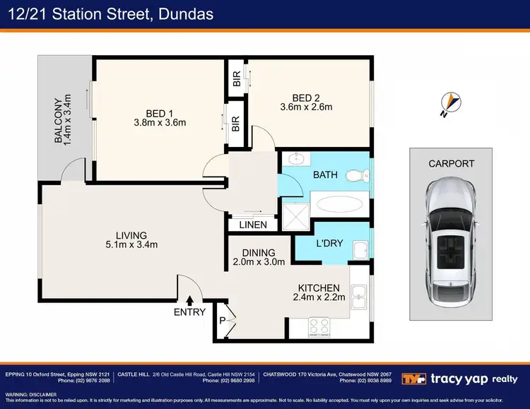 Floorplan of Homely unit listing, 12/21 Station Street, Dundas NSW 2117