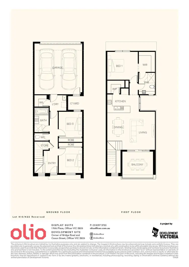 Floorplan of Homely townhouse listing, Lot 418 Chamotte Lane, Officer VIC 3809