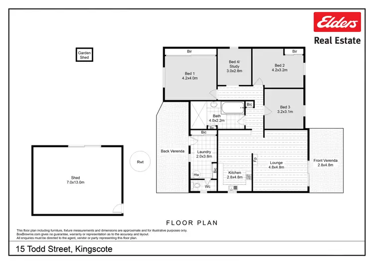 Floorplan of Homely house listing, 15 Todd Street, Kingscote SA 5223