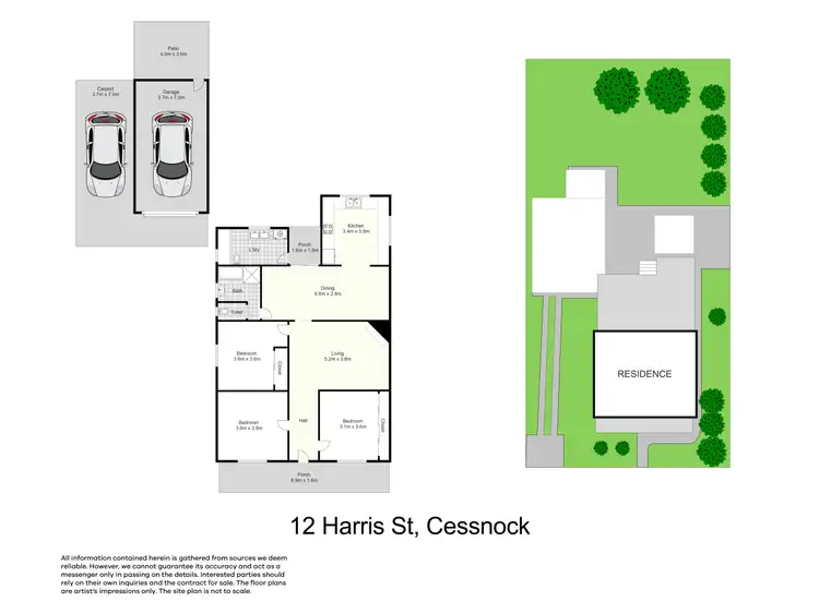 Floorplan of Homely house listing, 12 Harris Street, Cessnock NSW 2325
