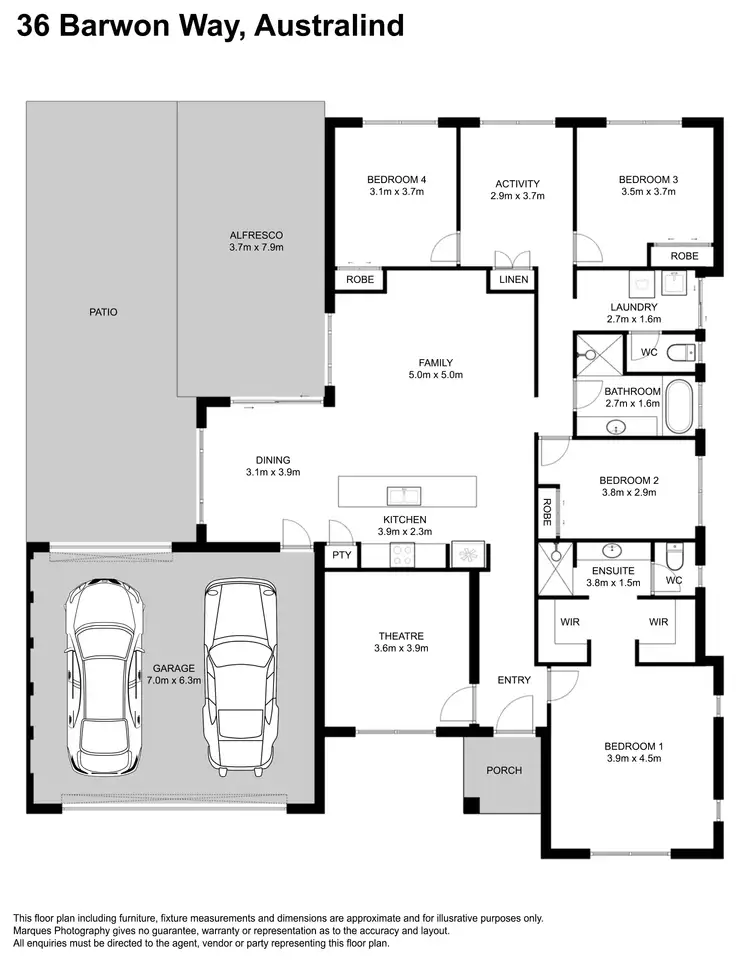 Floorplan of Homely house listing, 36 Barwon Way, Australind WA 6233