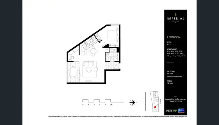 Floorplan of Homely apartment listing, 709/23-31 Treacy Street, Hurstville NSW 2220