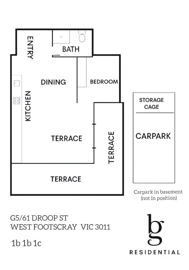 Floorplan of Homely unit listing, Level G/5/61 Droop Street, Footscray VIC 3011