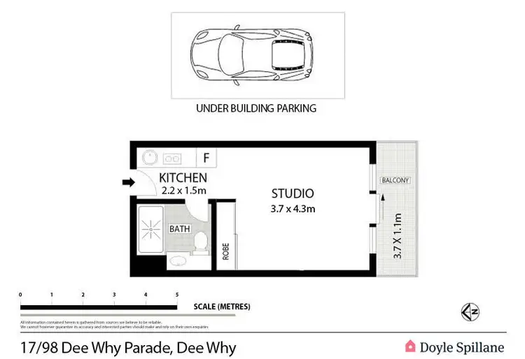 Floorplan of Homely studio listing, 17/98 Dee Why Parade, Dee Why NSW 2099