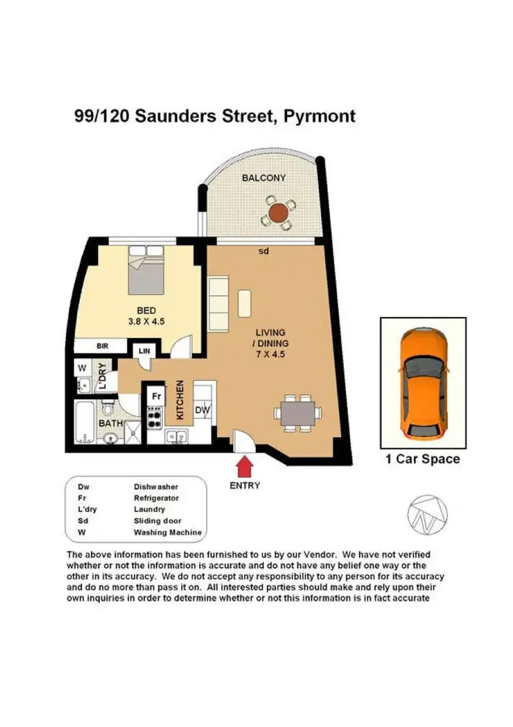 Floorplan of Homely apartment listing, 99/120 Saunders Street, Pyrmont NSW 2009