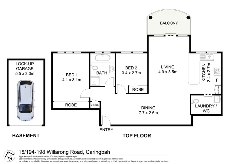 Floorplan of Homely unit listing, 15/194-198 Willarong Road, Caringbah NSW 2229