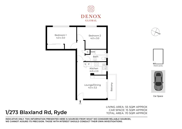 Floorplan of Homely unit listing, 1/273 Blaxland Road, Ryde NSW 2112