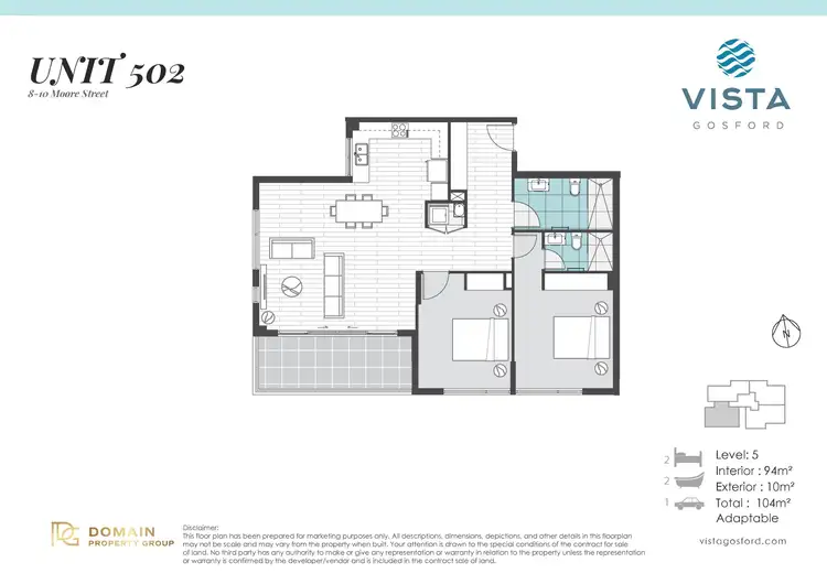 Floorplan of Homely apartment listing, Level 5/502/8-10 Moore Street, West Gosford NSW 2250