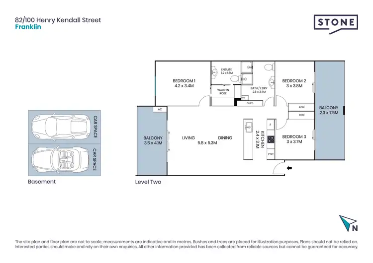 Floorplan of Homely apartment listing, 82/100 Henry Kendall Street, Franklin ACT 2913