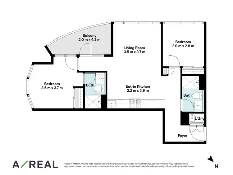 Floorplan of Homely apartment listing, 1302/628 Flinders Street, Docklands VIC 3008
